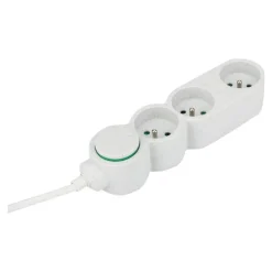 zenitech Home Green - Multiprises avec 3 prises 16A + interupteur - 3680 Watt - 1.5 m cordon - blanc