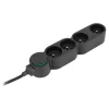 zenitech Home Green - Multiprises avec 4 prises 16A + interupteur - 3680 Watt - 1.5 m cordon - noir